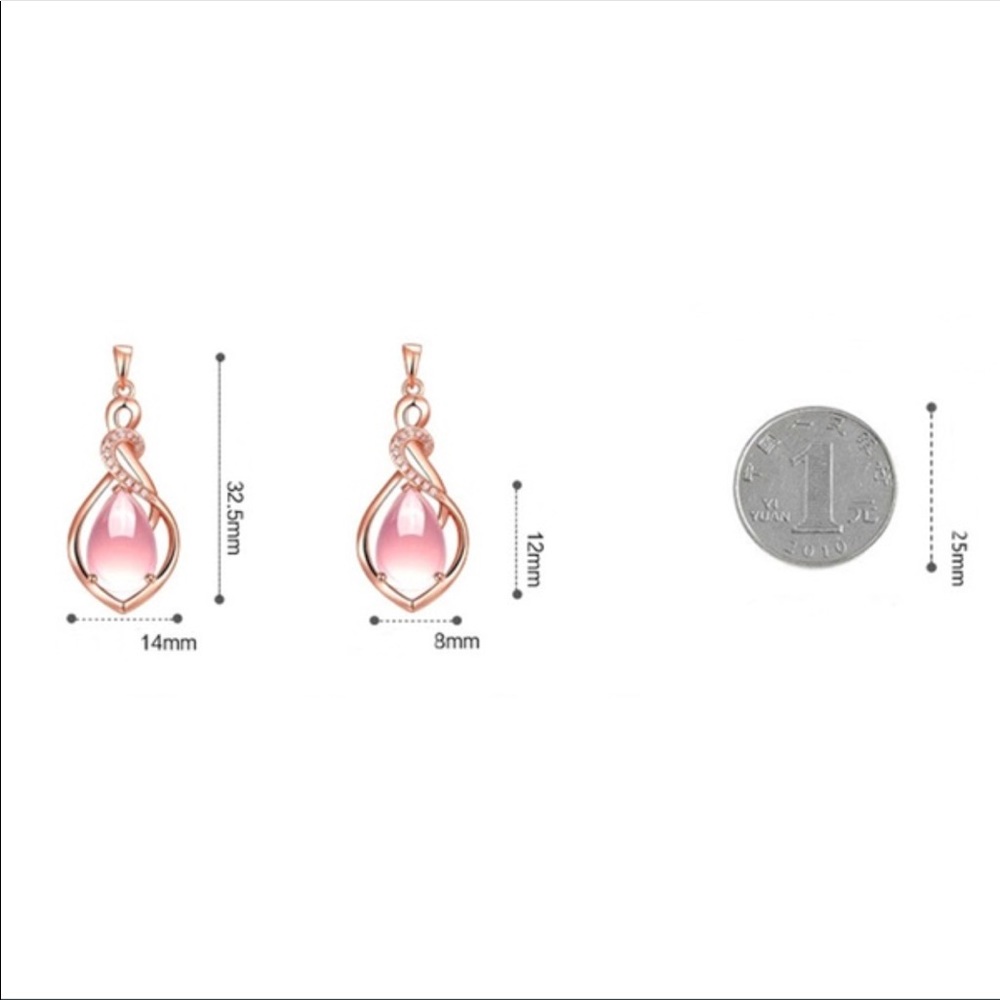 Lotus opal crystal Rose gold plated Necklace - Picture 8 of 9